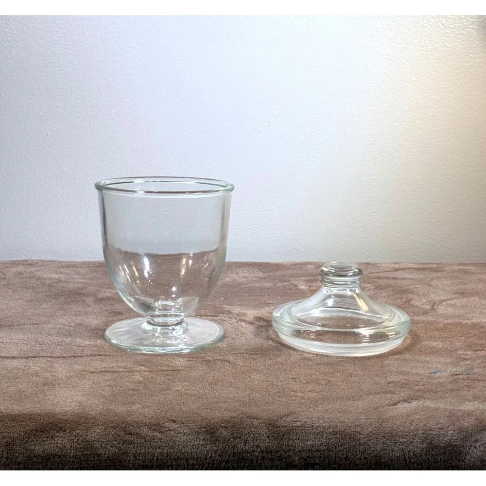 Clear Glass Apothecary Jar w/ Lid Candy Cookie Vanity Storage Canister 7